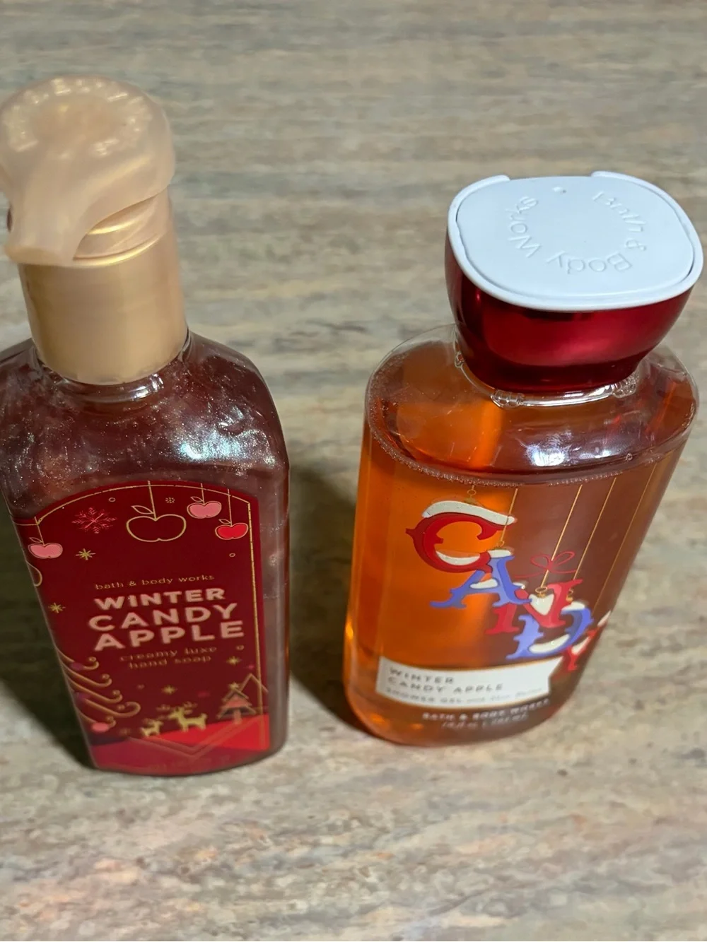 Bath & Body Works Winter Candy Apple Hand Soap & Shower Gel - Red